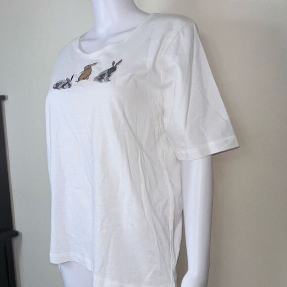 Northern Traditions Vintage Embroidered Bunny T-Shirt‎ - Picture 9 of 10
